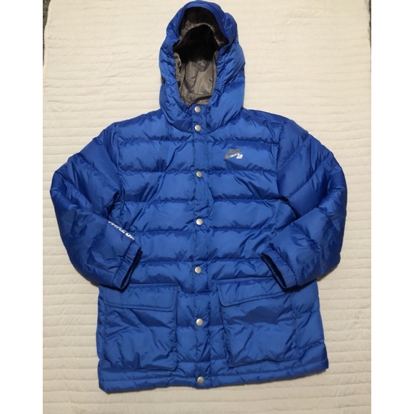 blue nike puffer jacket